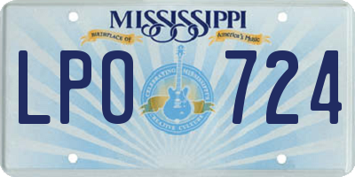 MS license plate LPO724
