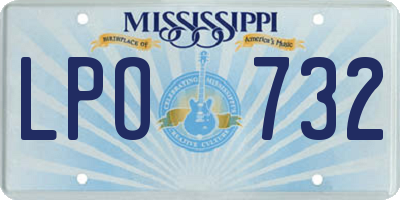 MS license plate LPO732