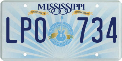 MS license plate LPO734