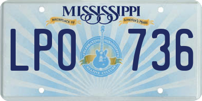 MS license plate LPO736