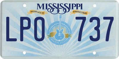 MS license plate LPO737