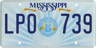 MS license plate LPO739