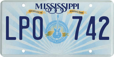 MS license plate LPO742