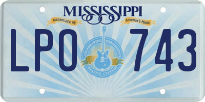 MS license plate LPO743