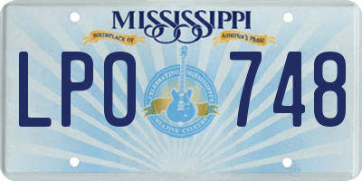 MS license plate LPO748