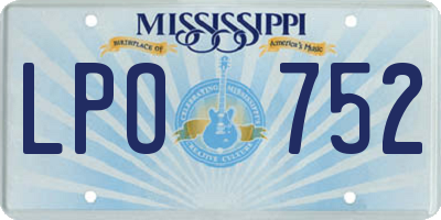 MS license plate LPO752
