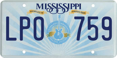MS license plate LPO759