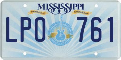 MS license plate LPO761