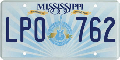 MS license plate LPO762
