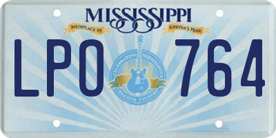 MS license plate LPO764