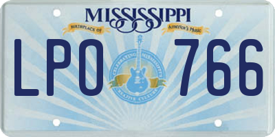MS license plate LPO766