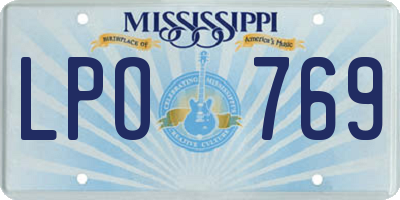 MS license plate LPO769