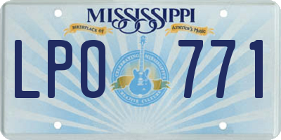 MS license plate LPO771