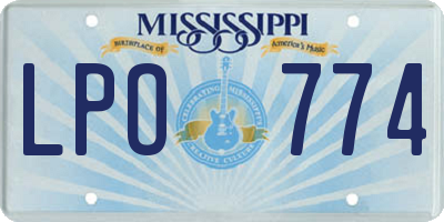 MS license plate LPO774