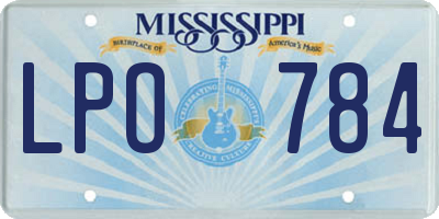 MS license plate LPO784