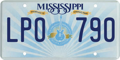 MS license plate LPO790
