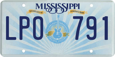 MS license plate LPO791