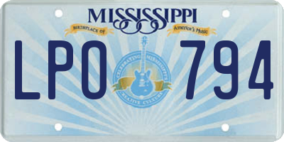 MS license plate LPO794