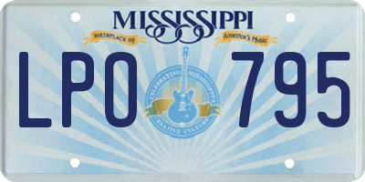 MS license plate LPO795