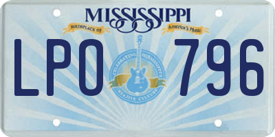 MS license plate LPO796