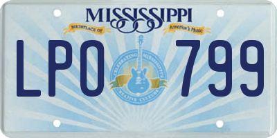 MS license plate LPO799