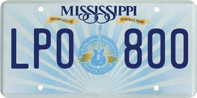 MS license plate LPO800