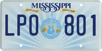 MS license plate LPO801