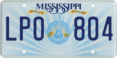 MS license plate LPO804