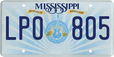 MS license plate LPO805