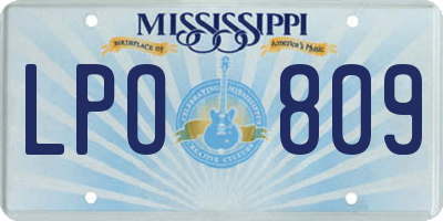 MS license plate LPO809
