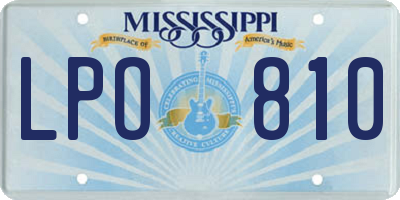 MS license plate LPO810