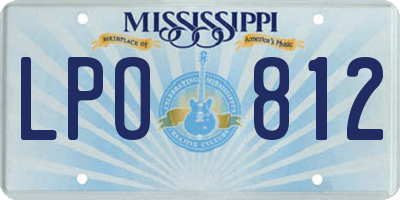 MS license plate LPO812