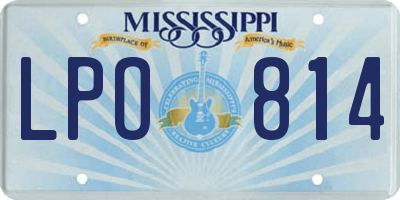 MS license plate LPO814