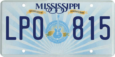 MS license plate LPO815