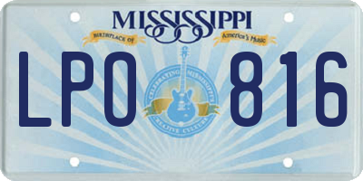 MS license plate LPO816