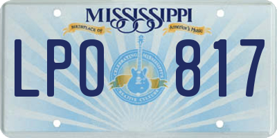 MS license plate LPO817