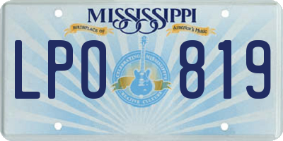 MS license plate LPO819