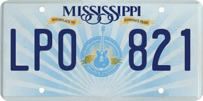 MS license plate LPO821