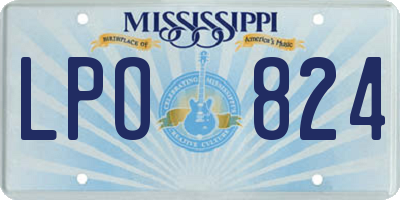MS license plate LPO824