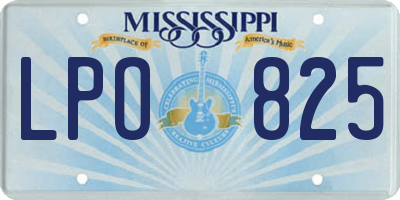 MS license plate LPO825