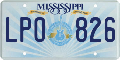 MS license plate LPO826