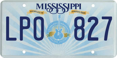 MS license plate LPO827