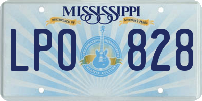 MS license plate LPO828