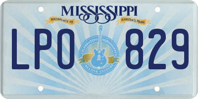 MS license plate LPO829