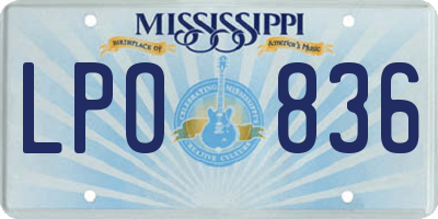 MS license plate LPO836
