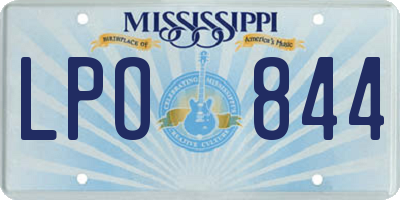MS license plate LPO844