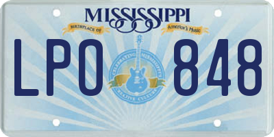 MS license plate LPO848