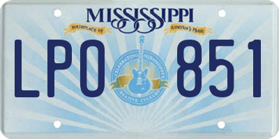 MS license plate LPO851