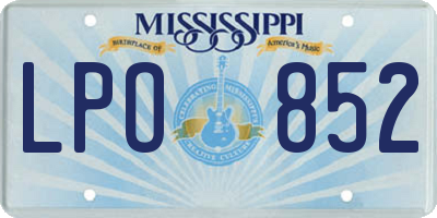 MS license plate LPO852
