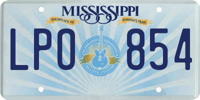 MS license plate LPO854